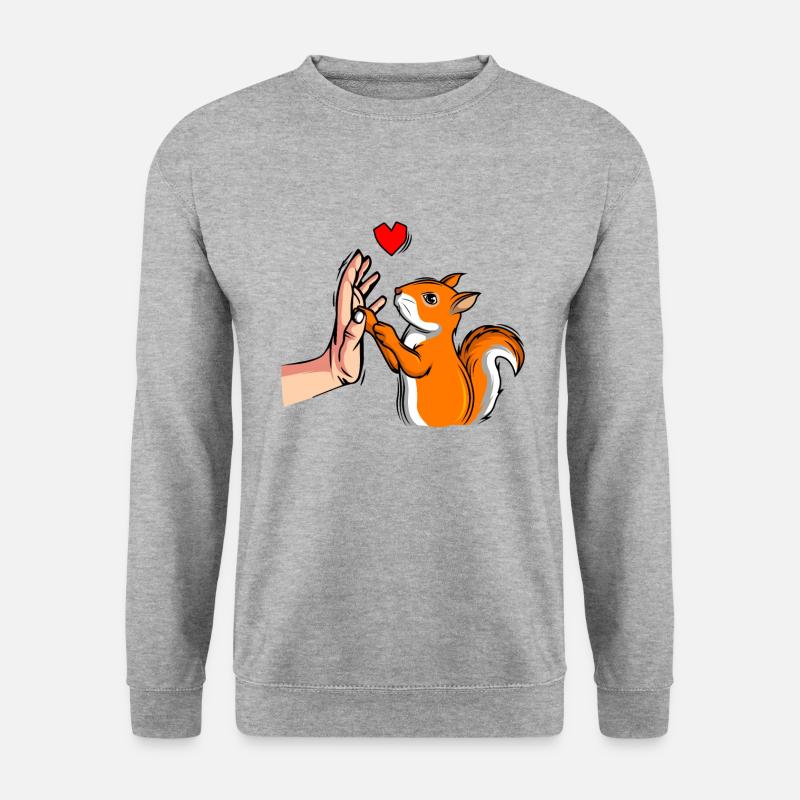 Eichhörnchen Mädchen Kinder Damen - Unisex Pullover - Weißgrau meliert