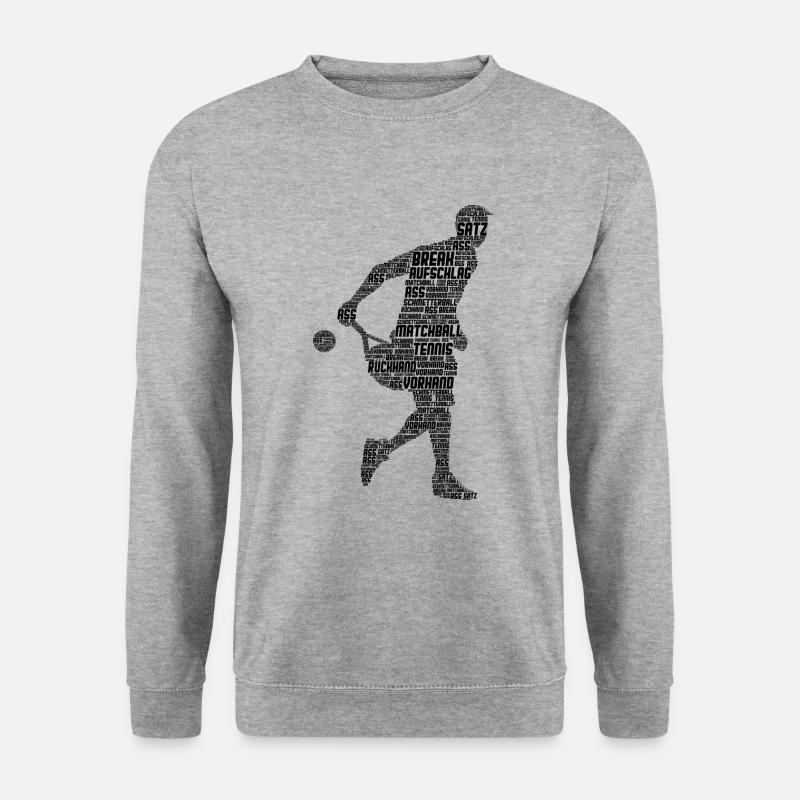 Tennis - Unisex Pullover - Weißgrau meliert