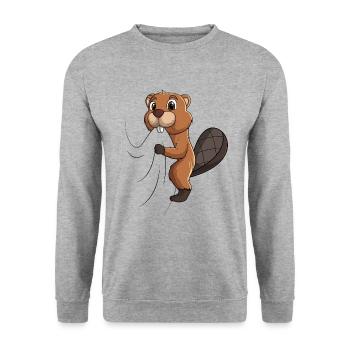 Castor Enfants Garçons Filles - Sweat-shirt Unisexe - gris chiné - Devant - Alina (178cm) & Michal (187cm)
