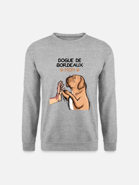 Bordeauxdogge Dogue de Bordeaux Hunde - Unisex Pullover - Weißgrau meliert