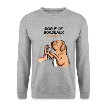 Dogue de Bordeaux Dogue Chiens - Sweat-shirt Unisexe - gris chiné - Devant - Alina (178cm) & Michal (187cm)