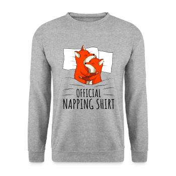Fox Sleeping Shirt - Unisex Sweatshirt - salt & pepper - Front - Alina (178cm) & Michal (187cm)