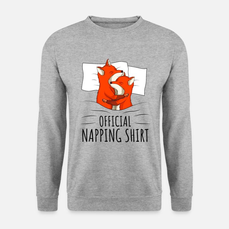 Fuchs Schlafshirt - Unisex Pullover - Weißgrau meliert