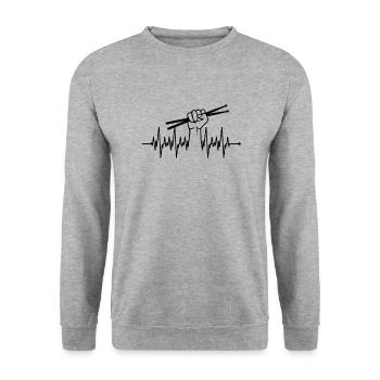 Music Drummer Gift Idea - Percussions - Sweat-shirt Unisexe - gris chiné - Devant - Alina (178cm) & Michal (187cm)