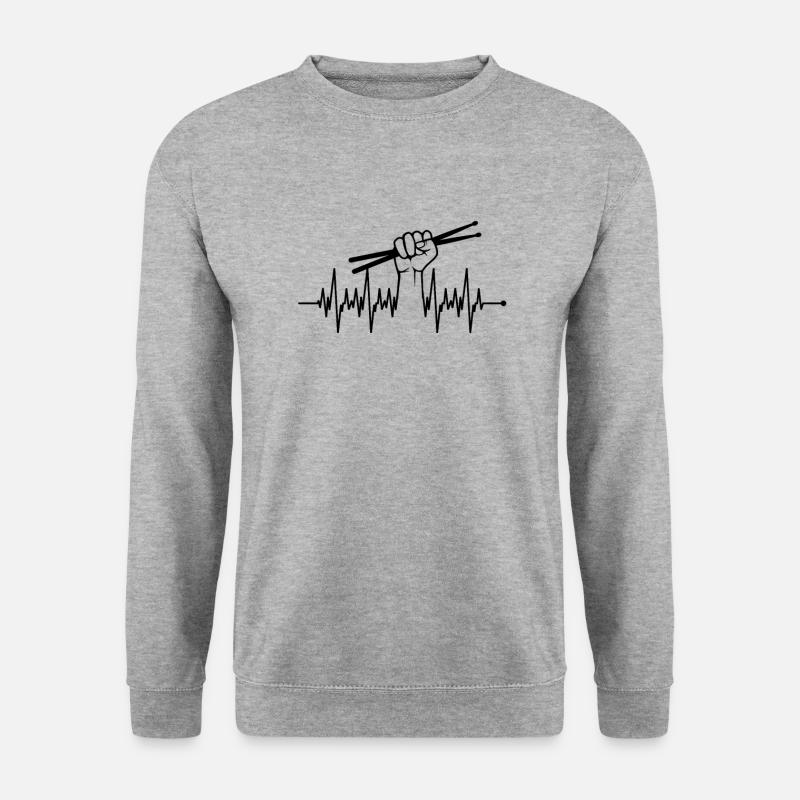 Music Drummer Gift Idea - Percussions - Sweat-shirt Unisexe - gris chiné