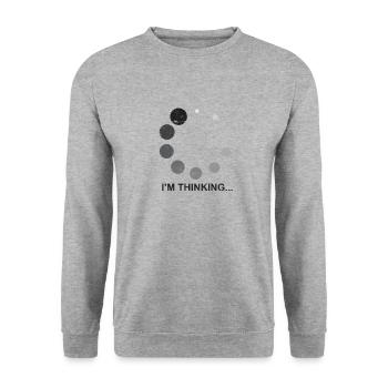 I'm thinking... - Philosophy - Unisex Sweatshirt - salt & pepper - Front - Alina (178cm) & Michal (187cm)
