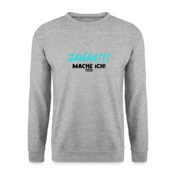 Jahaa Mach Ich Später vielleicht - Prokrastination - Unisex Pullover - Weißgrau meliert - Vorne - Alina (178cm) & Michal (187cm)