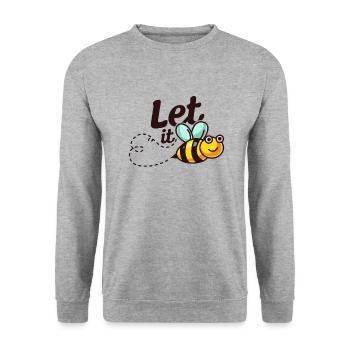 Let it BEE - Bienen - Unisex Pullover - Weißgrau meliert - Vorne - Alina (178cm) & Michal (187cm)