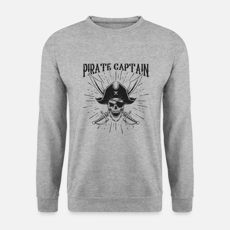 Pirate Captain - Abenteuer - Unisex Pullover - Weißgrau meliert