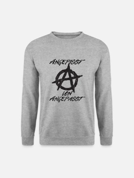 Angepisst Von Angepasst - Individualität - Unisex Pullover - Weißgrau meliert