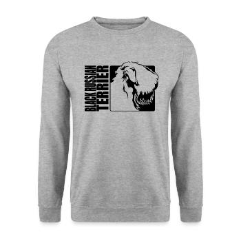 Noir Russe Terrier Profil Chiens Chien Wilsigns - Sweat-shirt Unisexe - gris chiné - Devant - Alina (178cm) & Michal (187cm)
