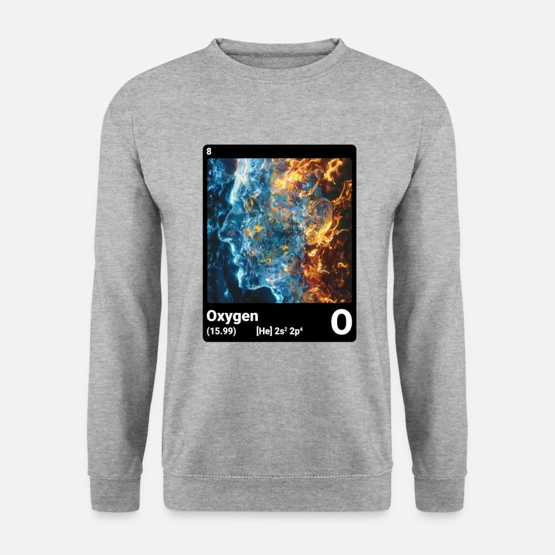 Periodensystem Element Sauerstoff (O) 008 - Unisex Pullover - Weißgrau meliert