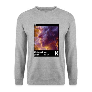 Élément chimique potassium K tableau périodique 019 - Sweat-shirt Unisexe - gris chiné - Devant - Alina (178cm) & Michal (187cm)
