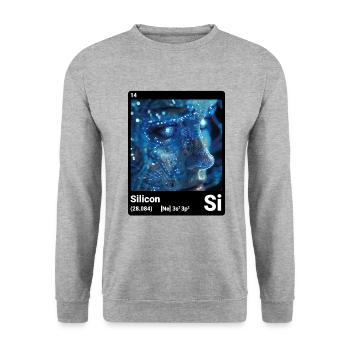 Periodic table element silicon (Si) 014 - Unisex Sweatshirt - salt & pepper - Front - Alina (178cm) & Michal (187cm)