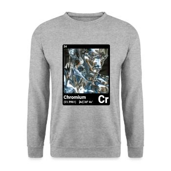 AI am Chromium (bk) - Unisex Sweatshirt - salt & pepper - Front - Alina (178cm) & Michal (187cm)