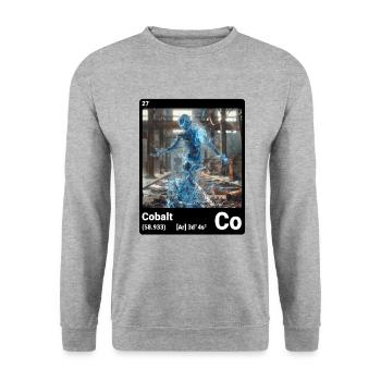 AI am Cobalt (bk) - Sweat-shirt Unisexe - gris chiné - Devant - Alina (178cm) & Michal (187cm)