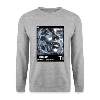 AI am Titanium (bk) - Unisex Sweatshirt - salt & pepper - Front - Alina (178cm) & Michal (187cm)