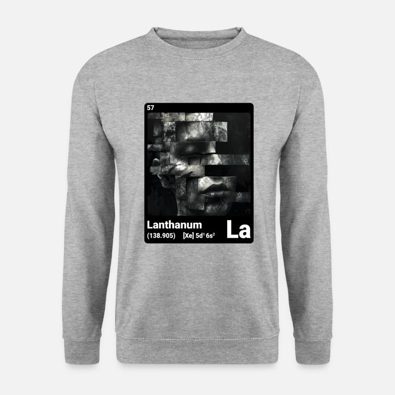 AI am Lanthan (bk) - Unisex Pullover - Weißgrau meliert