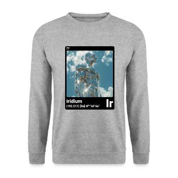 AI am Iridium (bk) style element periodic fashion - Unisex Sweatshirt - salt & pepper - Front - Alina (178cm) & Michal (187cm)