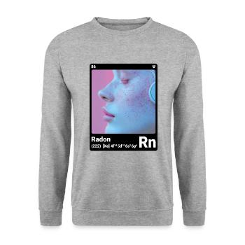 AI am Radon (bk) mode périodique style nerd - Sweat-shirt Unisexe - gris chiné - Devant - Alina (178cm) & Michal (187cm)