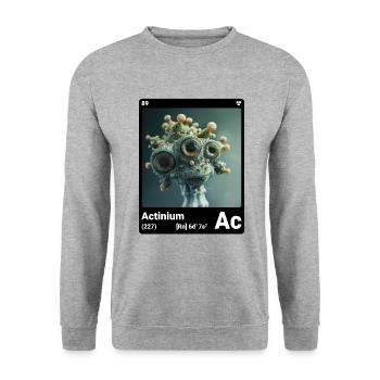 AI am Actinium (bk) fashion periodictable style - Unisex Sweatshirt - salt & pepper - Front - Alina (178cm) & Michal (187cm)