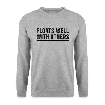 Summer River schwimmt gut mit anderen Float Trip - Unisex Pullover - Weißgrau meliert - Vorne - Alina (178cm) & Michal (187cm)