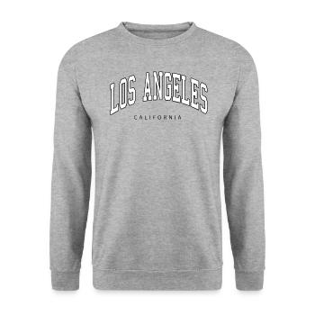 Los Angeles, California - Unisex Pullover - Weißgrau meliert - Vorne - Alina (178cm) & Michal (187cm)