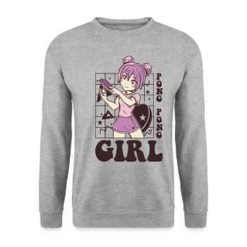 Tenue de ping-pong Tennis de table Batte de ping-pong - Sweat-shirt Unisexe - gris chiné - Devant - Alina (178cm) & Michal (187cm)