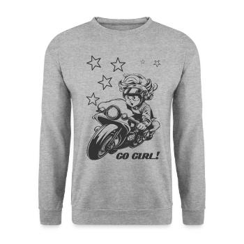 Allez fille ! - Sweat-shirt Unisexe - gris chiné - Devant - Alina (178cm) & Michal (187cm)