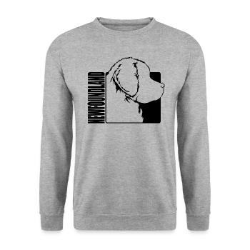 Newfoundland Profile Dogs Dog Wilsigns - Unisex Sweatshirt - salt & pepper - Front - Alina (178cm) & Michal (187cm)