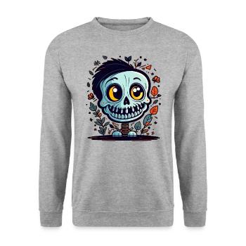Squelette - Sweat-shirt Unisexe - gris chiné - Devant - Alina (178cm) & Michal (187cm)