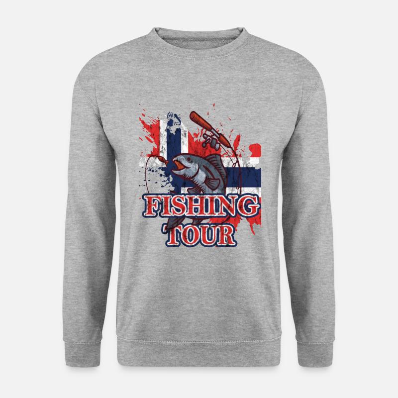 Fishing Tour - Unisex Pullover - Weißgrau meliert