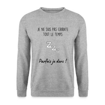 je ne suis pas chiante - Sweat-shirt Unisexe - gris chiné - Devant - Alina (178cm) & Michal (187cm)