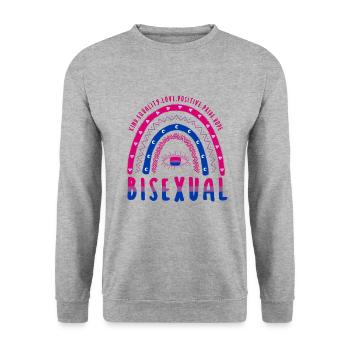 Boho Rainbow LGBT Saying Bisexual - Unisex Sweatshirt - salt & pepper - Front - Alina (178cm) & Michal (187cm)