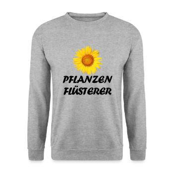 Gärtner Spruch Hobby Pflanzen Flüsterer Sonnen - Unisex Pullover - Weißgrau meliert - Vorne - Alina (178cm) & Michal (187cm)