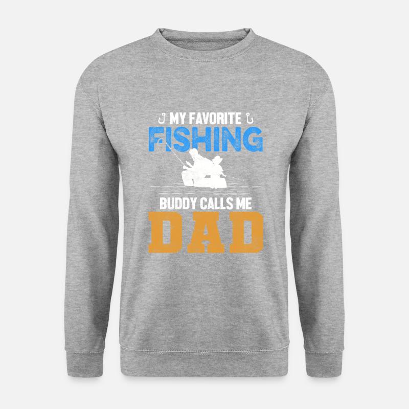 Fishing Dad - Unisex Pullover - Weißgrau meliert