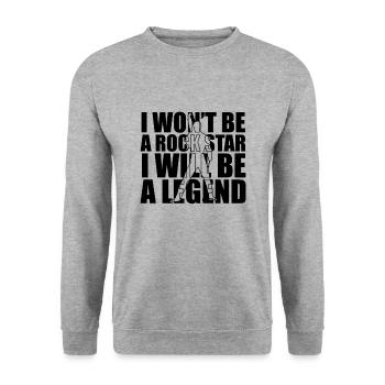 i won't be a star i will be a legend - Unisex Pullover - Weißgrau meliert - Vorne - Alina (178cm) & Michal (187cm)
