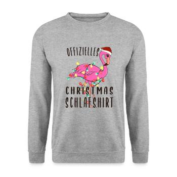 Flamingo Chemise de nuit de Noël - Sweat-shirt Unisexe - gris chiné - Devant - Alina (178cm) & Michal (187cm)