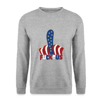 4th of July Vote Cactus Patriotic American Fucktus - Unisex Pullover - Weißgrau meliert - Vorne - Alina (178cm) & Michal (187cm)