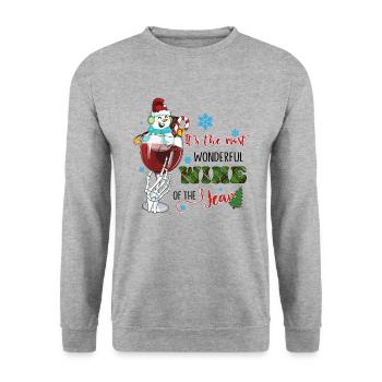 Christmas, wine Christmas, red wine funny wine wine - Unisex Sweatshirt - salt & pepper - Front - Alina (178cm) & Michal (187cm)