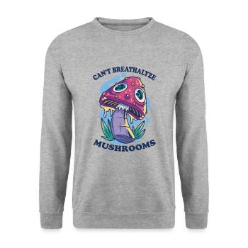For Mushroom Lovers Can't Breathalyze Mushrooms - Unisex Pullover - Weißgrau meliert - Vorne - Alina (178cm) & Michal (187cm)