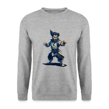 Jew Jitsu Hilarious Jiu Jitsu Pun Martial Arts - Unisex Pullover - Weißgrau meliert - Vorne - Alina (178cm) & Michal (187cm)