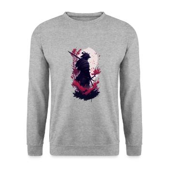 Shadow Samurai: Colorful Chaos Unleashed - Unisex Pullover - Weißgrau meliert - Vorne - Alina (178cm) & Michal (187cm)