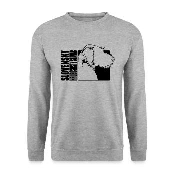 Slovensky Hrubosrsty Stavac Profil Chiens Wilsigns - Sweat-shirt Unisexe - gris chiné - Devant - Alina (178cm) & Michal (187cm)