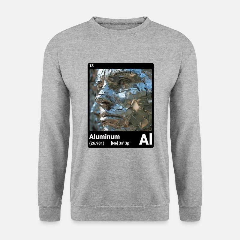 Periodensystem-Element Aluminium (Al) 013 - Unisex Pullover - Weißgrau meliert