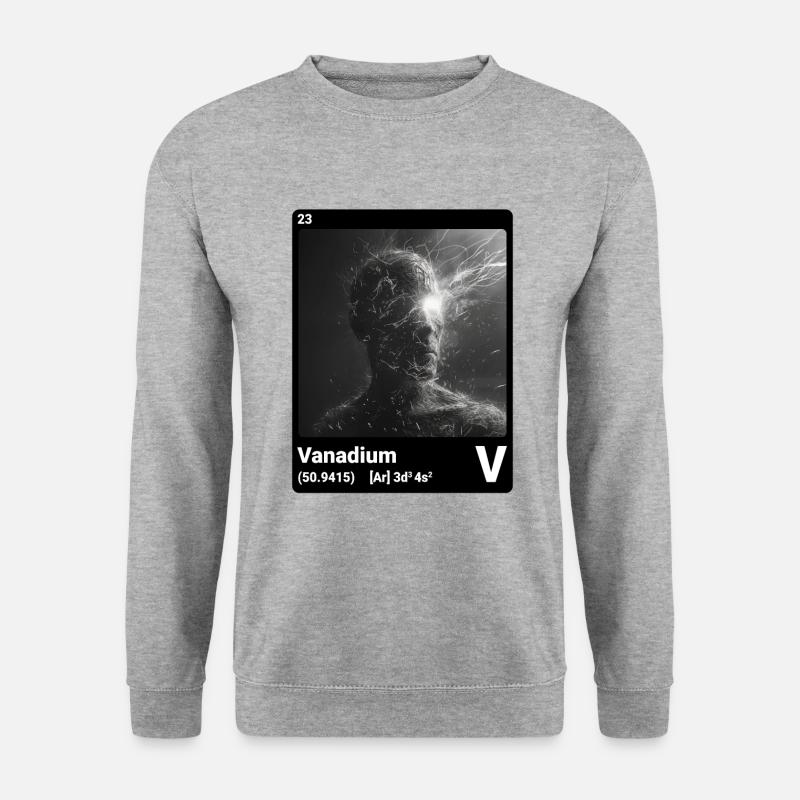 AI am Vanadium (bk) - Unisex Pullover - Weißgrau meliert