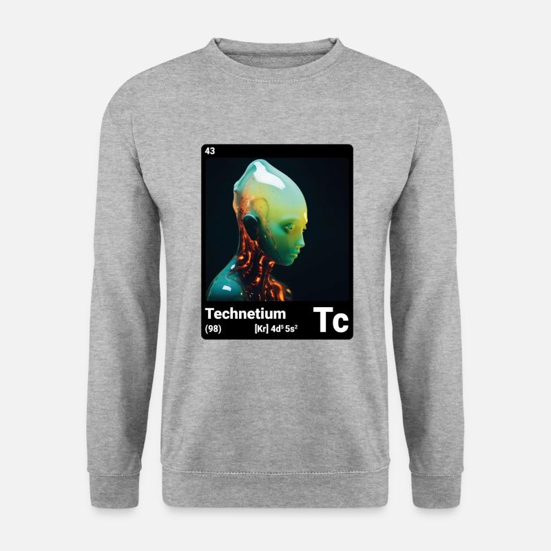 AI am Technetium (bk) - Unisex Pullover - Weißgrau meliert
