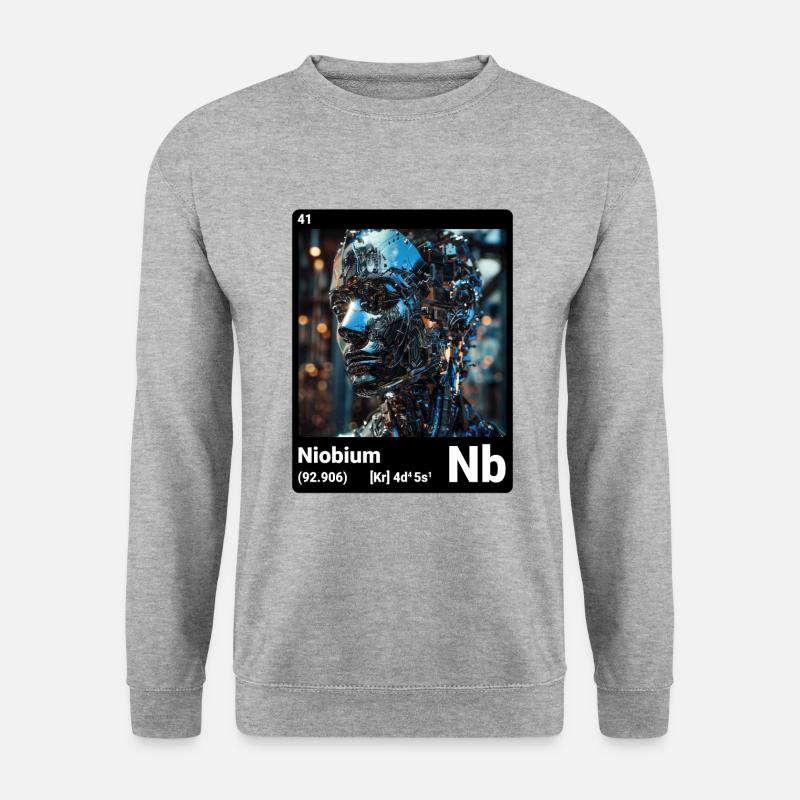 AI am Niob (bk) - Unisex Pullover - Weißgrau meliert