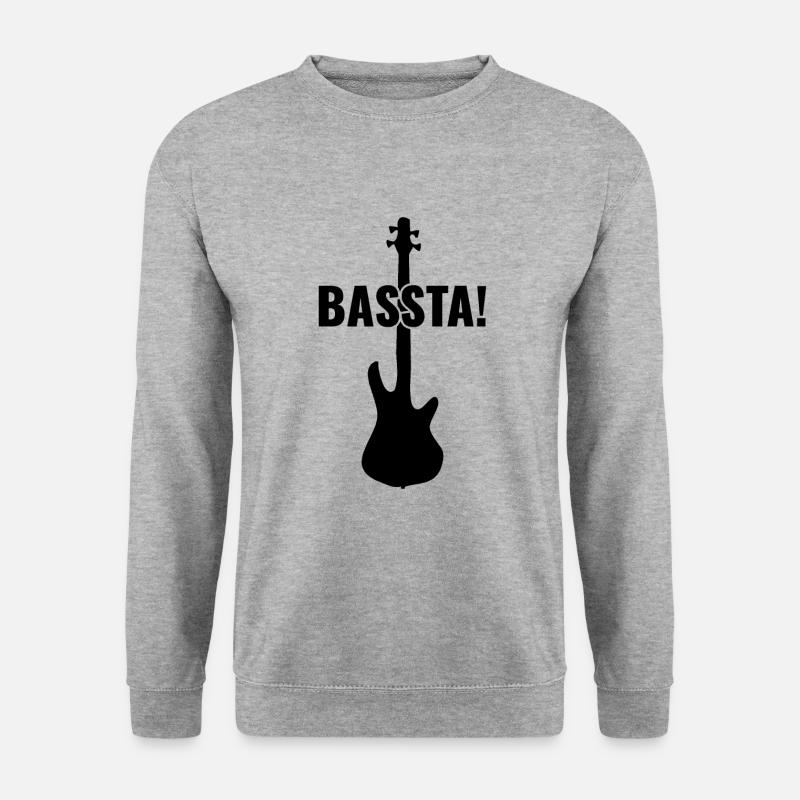 Bassta! - Lustiger Bassist - Unisex Pullover - Weißgrau meliert