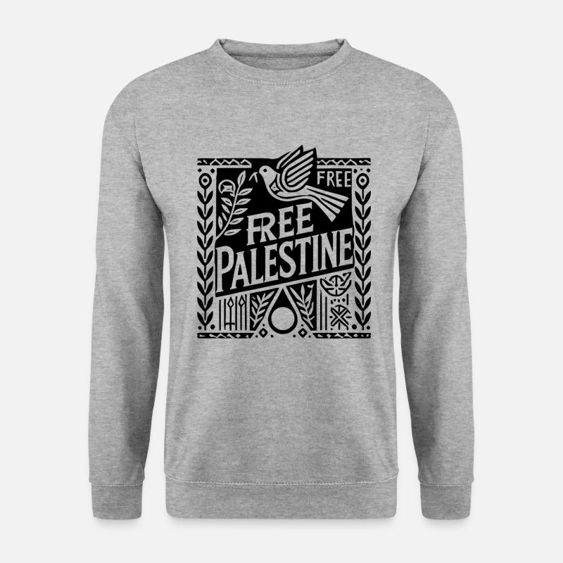 Free palestine - Unisex Pullover - Weißgrau meliert
